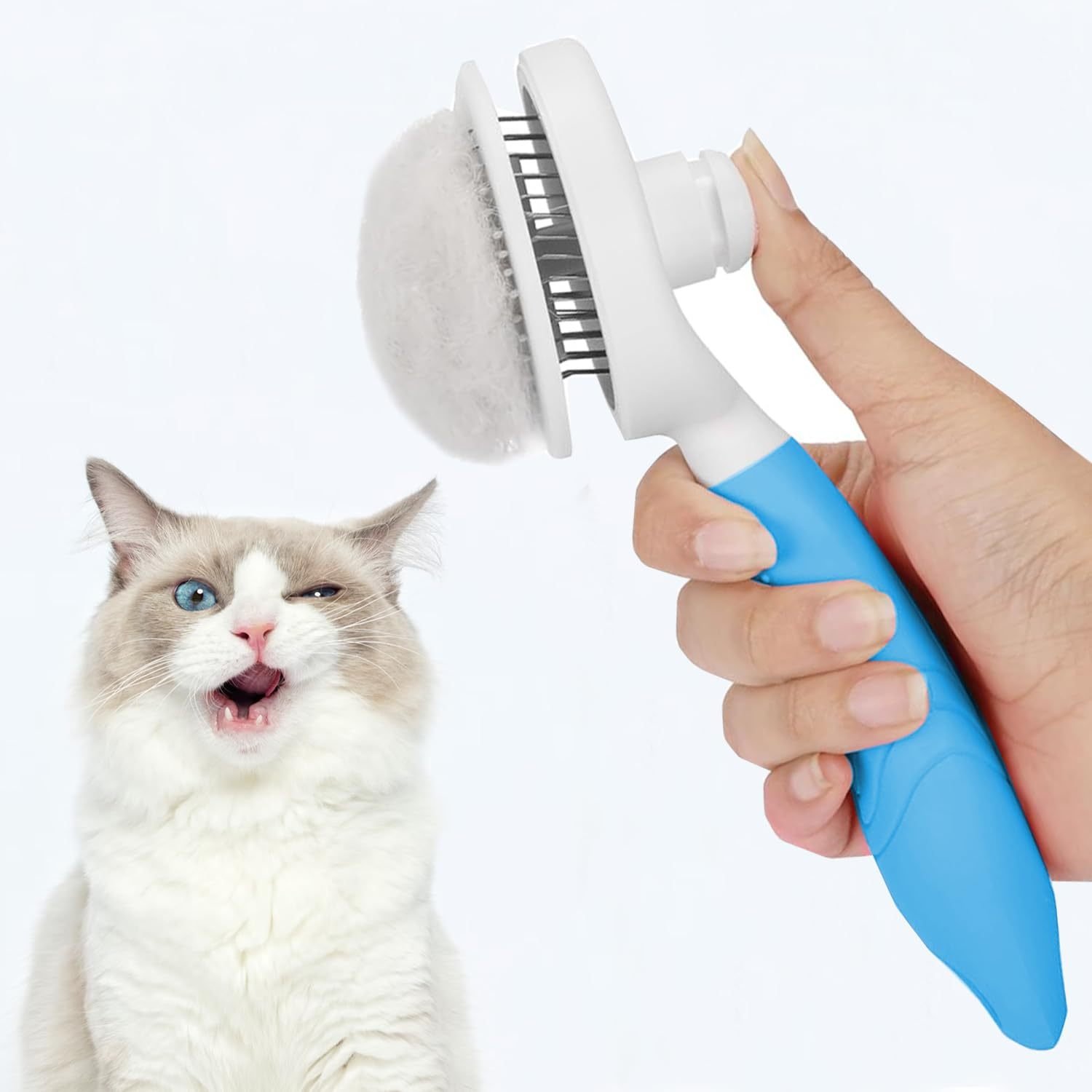 Self-Cleaning Slicker Brush for Dogs & Cats – photo 6 Self-Cleaning Slicker Brush for Dogs & Cats – photo 6