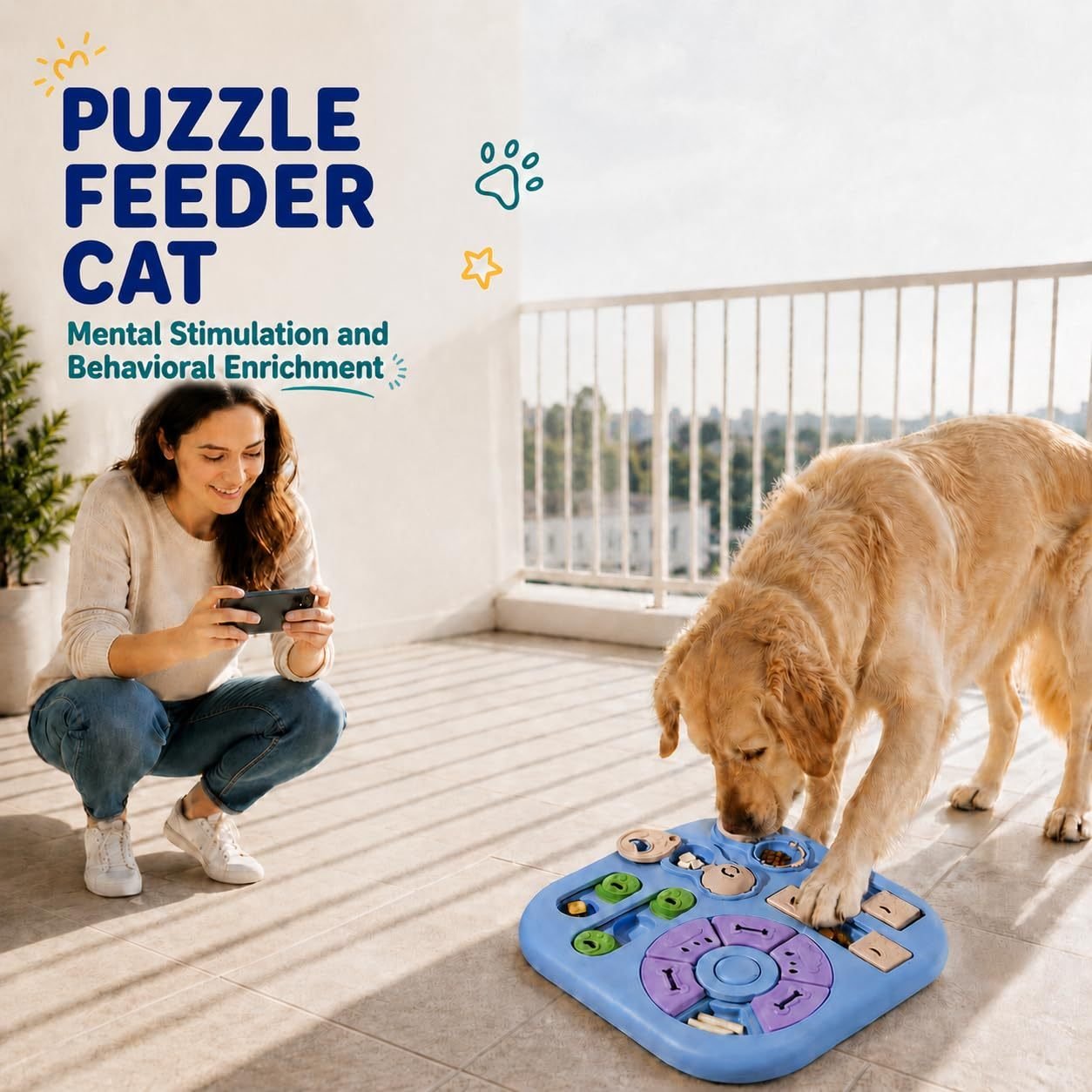 Interactive Cat Puzzle Slow Feeder – photo 2 Interactive Cat Puzzle Slow Feeder – photo 2