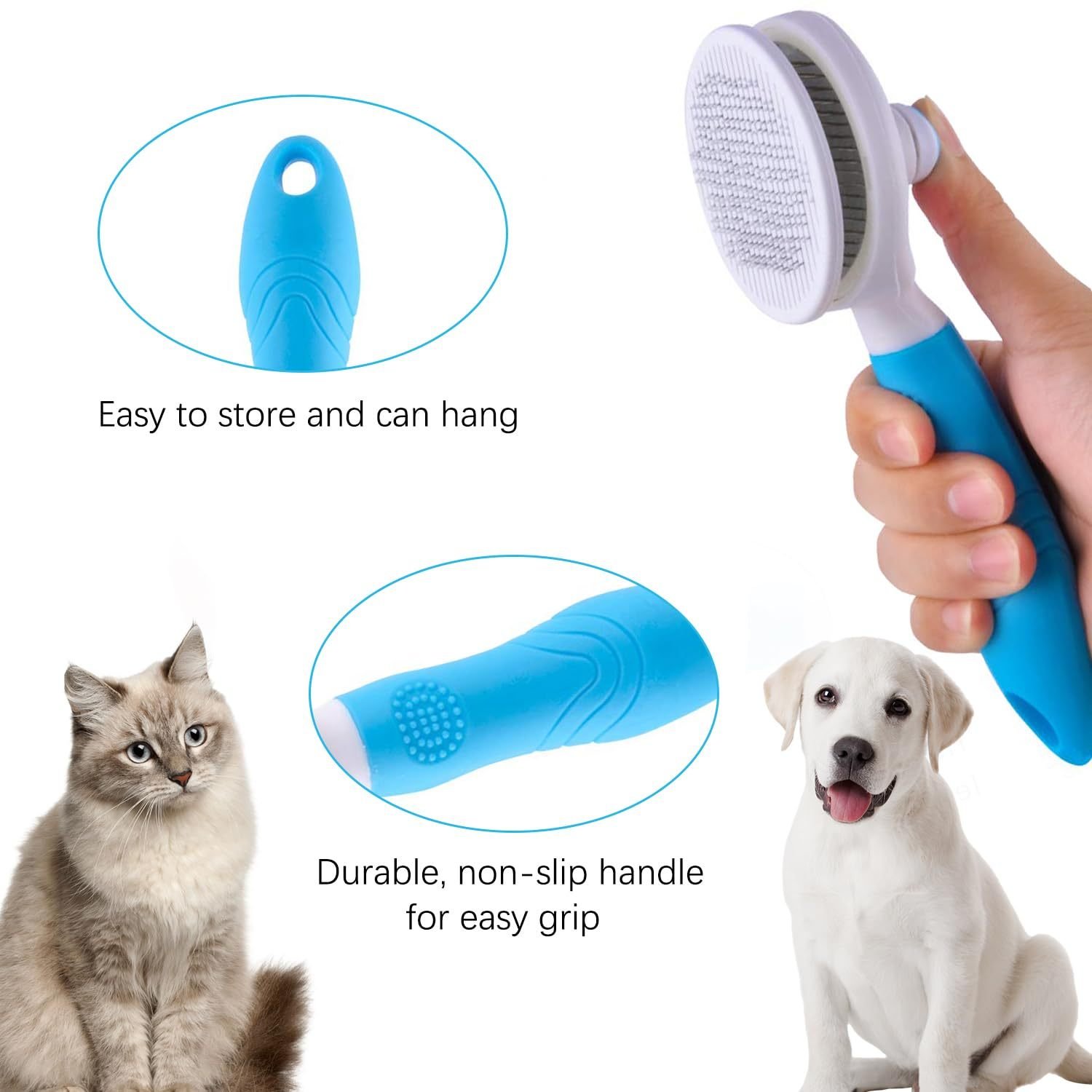 Self-Cleaning Slicker Brush for Dogs & Cats – photo 5 Self-Cleaning Slicker Brush for Dogs & Cats – photo 5