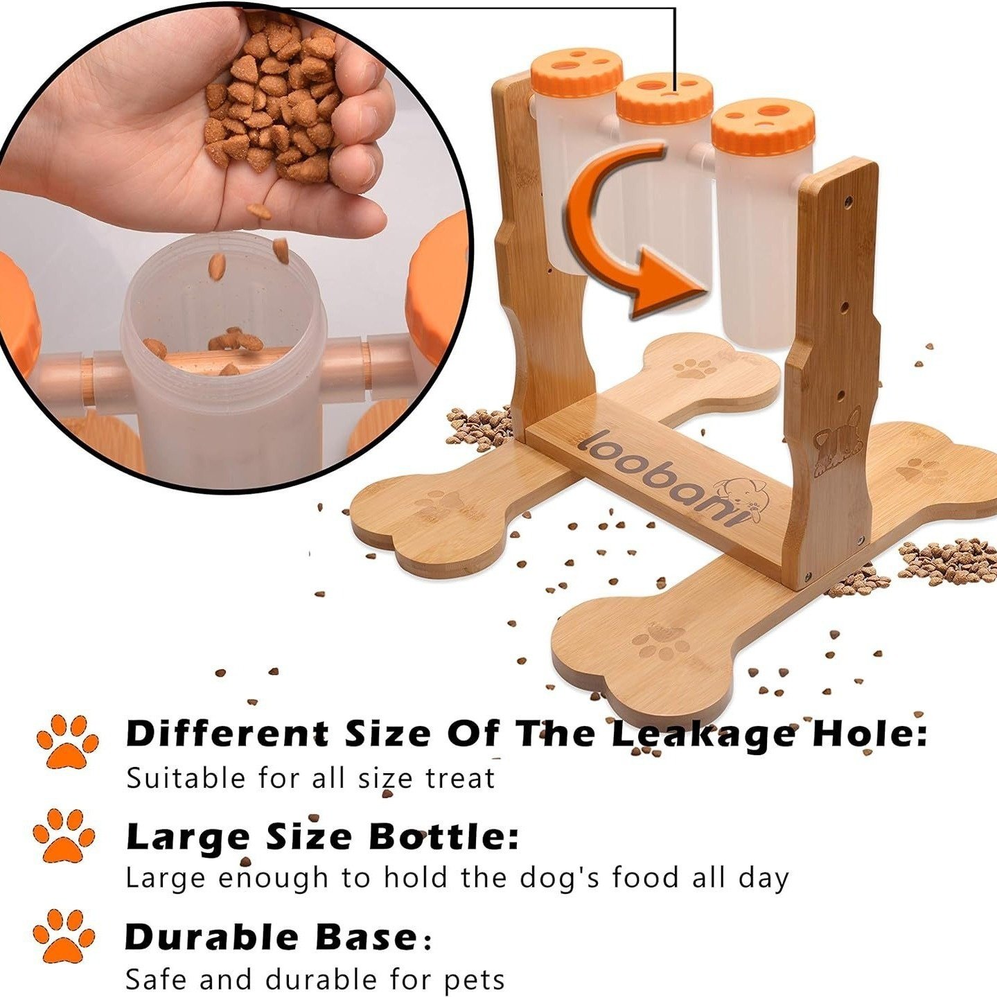 Wooden puzzle treat dispenser for dogs